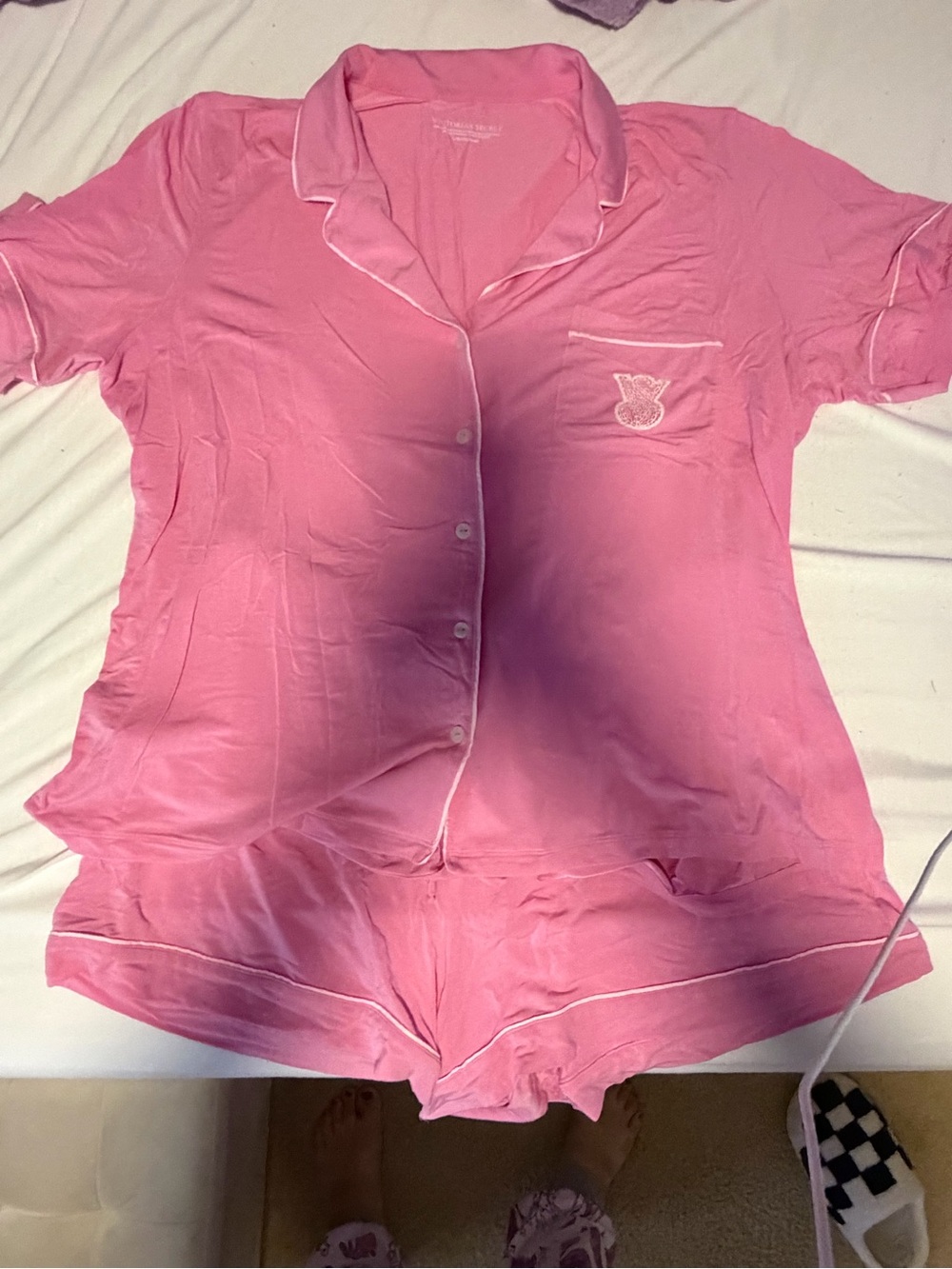 Victoria's Secret Pink Short-Sleeve Button Pajama Set